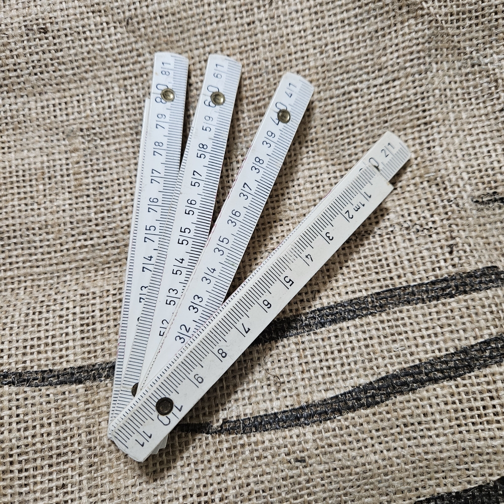 Centimeter Ruler Vintage White Plastic Folding Rule from Germany Measure - Picture 1 of 12